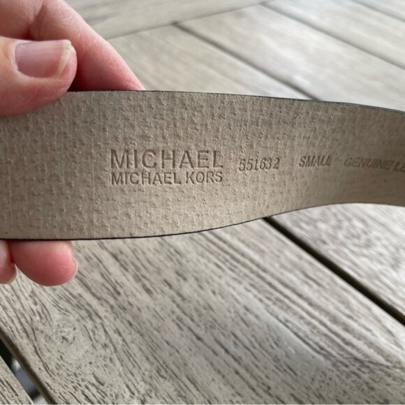 Michael Michael Kors Black Leather Wide Belt Womens Size Small - Picture 3 of 6